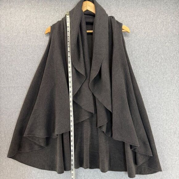Anthropologie MOTH One‎ Size Charcoal Gray Drape Neck Sleeveless Vest Sweater - Picture 10 of 12